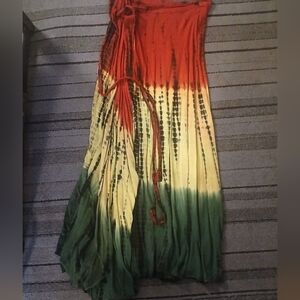 NWT WRAP TIE DYE SKIRT LONG/FLOWY